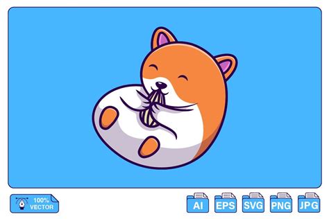 Cute Hamster Eating Cartoon Graphic by mokshastuff · Creative Fabrica