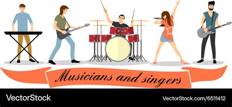 Musicians and singers set rock band Royalty Free Vector