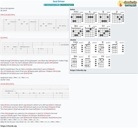 Chord: Soul Driver - Bruce Springsteen - tab, song lyric, sheet, guitar, ukulele | chords.vip