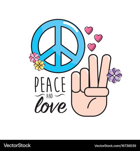 Peace and love symbol and global spirit Royalty Free Vector