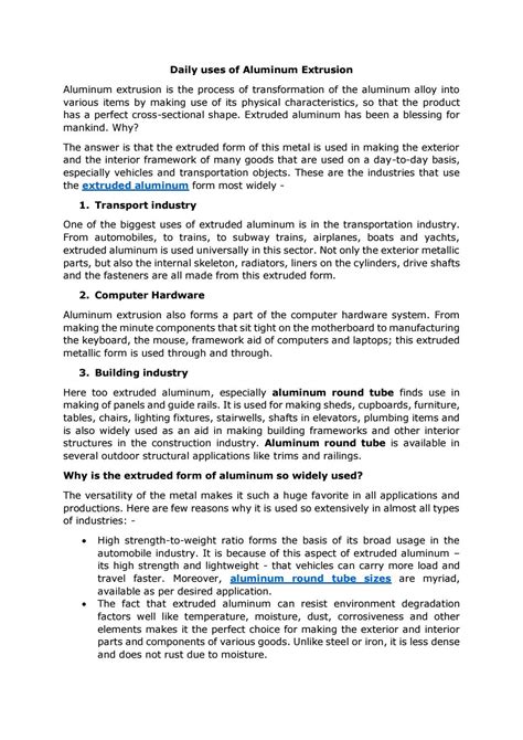 Daily uses of Aluminum Extrusion by Matheiu Robine - Issuu