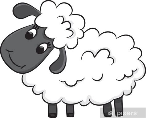 Fotobehang Cartoon schapen. Vector illustratie - PIXERS.NL