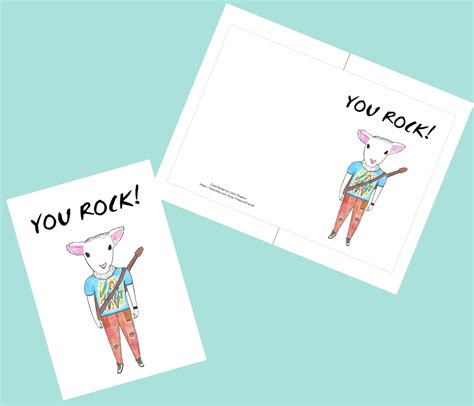 You Rock Card, Appreciation Card, Rock N Roll Card, You Are the Best Card, Printable Card ...