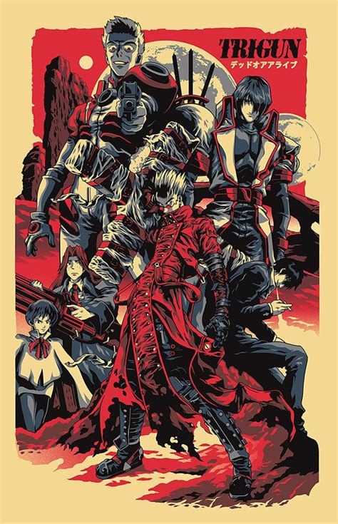 Trigun poster by Alexander Iaccarino, via Behance Manga Anime, Manga Art, Anime Art, Nail Bat ...