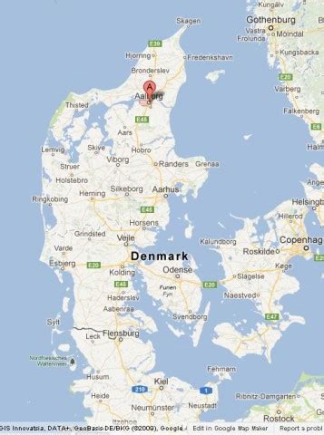 Aalborg on Denmark Map