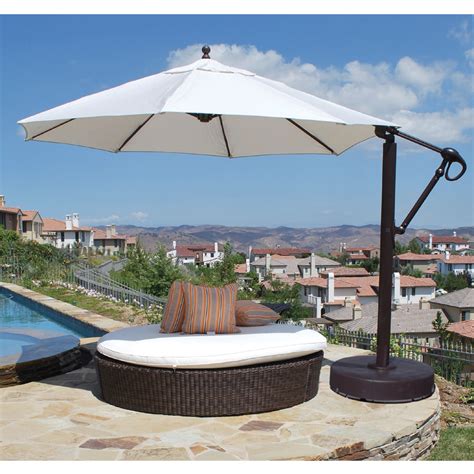 Galtech Aluminum 11' Round Cantilever Umbrella with Easy Lift | 887