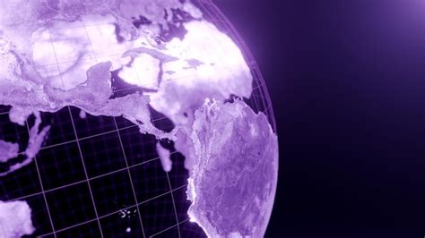 Premium Photo | 3d render of america globe map technology and futuristic purple line glowing ...