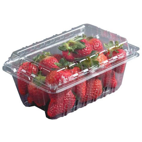 1 lb. Clear Vented Clamshell Produce / Berry Container - 352/Case | Produce containers, Farmers ...