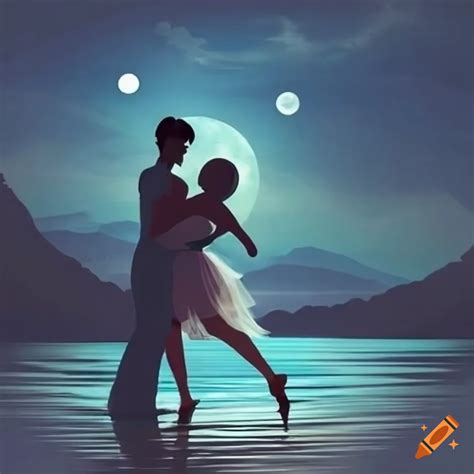 Couple dancing under the moonlight