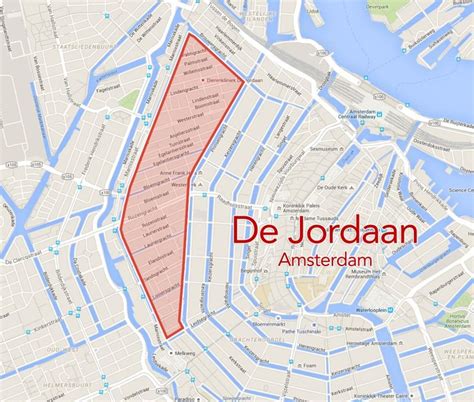 Jordaan tour Amsterdam | Ligging van De Jordaan | Amsterdam map ...