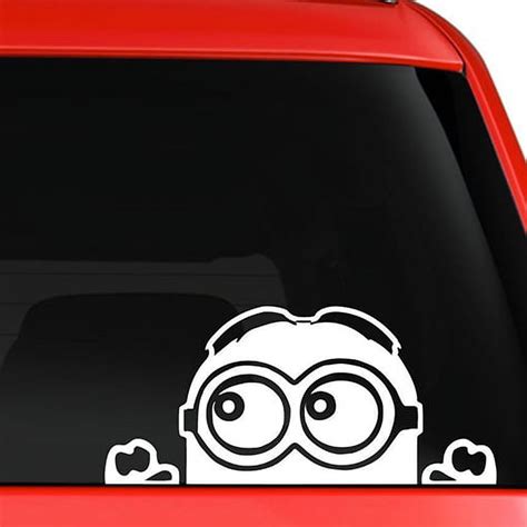 Minion Despicable Me Peeking Vinyl Cut Decal With No Background | 7 ...