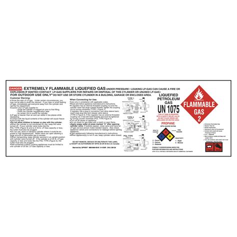 Propane Hazard Label 10" X 3.375"