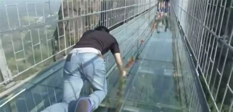 China's Brand New All Glass Bridge Cracks