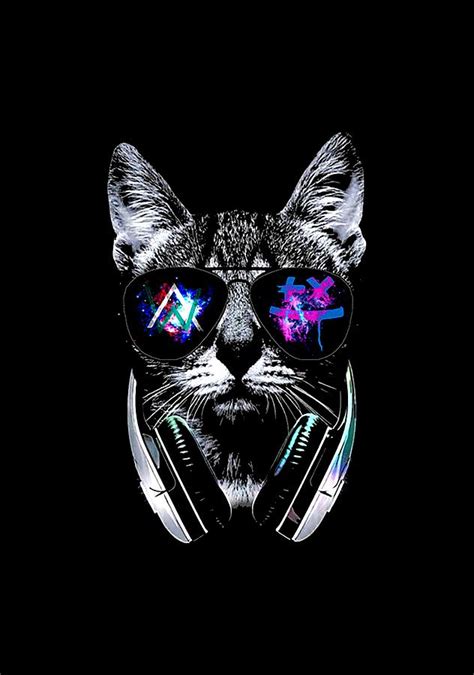 DJ cat Digital Art by Strei Mark