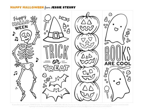 Free Halloween Bookmarks — Jessie Steury in 2023 | Halloween worksheets ...