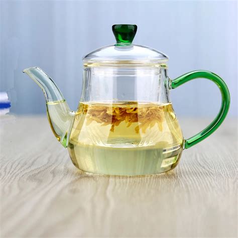 PINDEFANG Elegant 400ml Whole Borosilicate Glass Teapot with Strainer ...