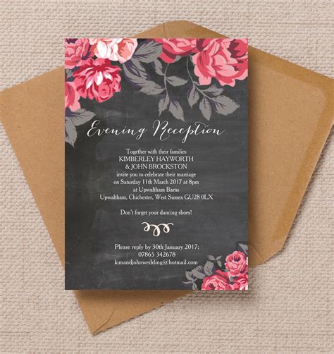 Top 10 Printable Evening Wedding Reception Invitations