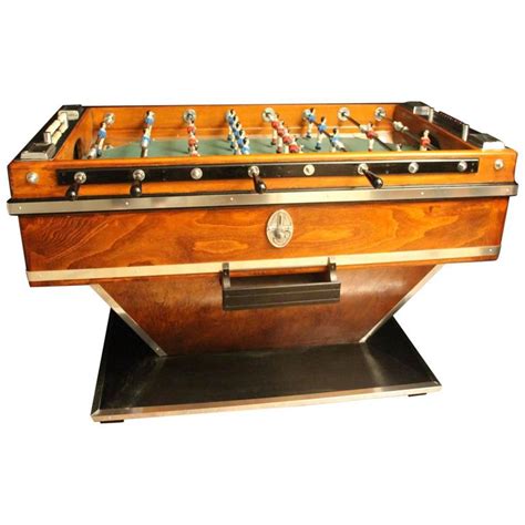 Mid-Century French Black and Light Wood Foosball Table at 1stdibs