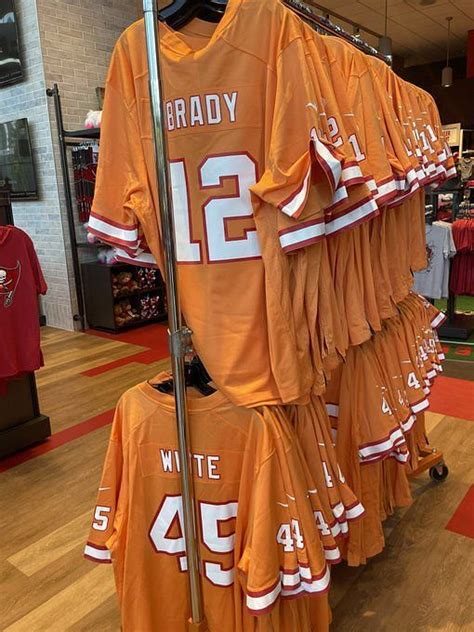 IN PHOTOS: Tom Brady’s Buccaneers creamsicle jersey goes on sale despite legendary QB’s ...