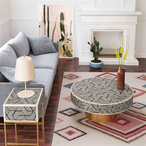 Bone Inlay Side Table - TOV Furniture