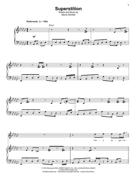 Stevie Wonder - Superstition sheet music