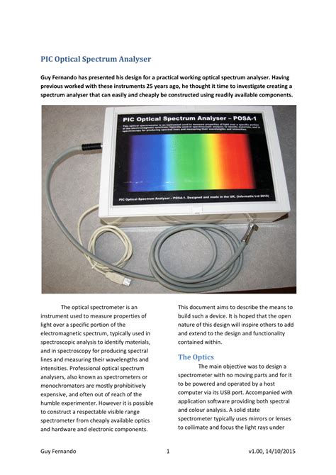 (PDF) PIC Optical Spectrum Analyser