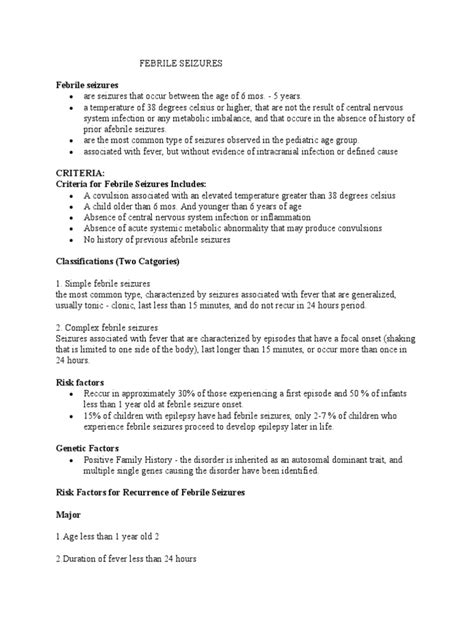 Understanding Febrile Seizures: A Comprehensive Review of the Criteria ...