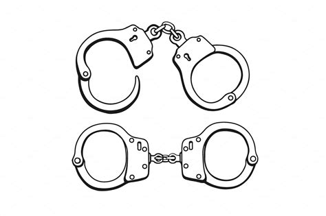 Handcuffs Hand drawn | Graphic Objects ~ Creative Market