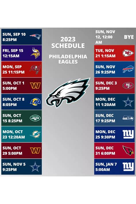 Philadelphia Eagles Schedule