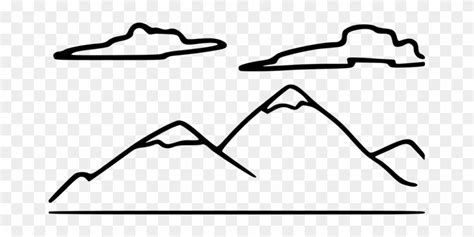 Drawing Mountain Black And White Diagram Computer - Clip Art Mountain Black And White - Free ...