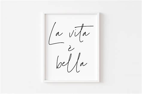 La Vita E Bella PRINTABLE Poster Italian Wall Art - Etsy