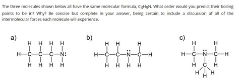 Solved The three molecules shown below all have the same | Chegg.com