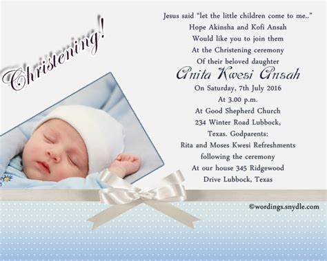 Christening Invitation Wording Samples – Wordings and Messages