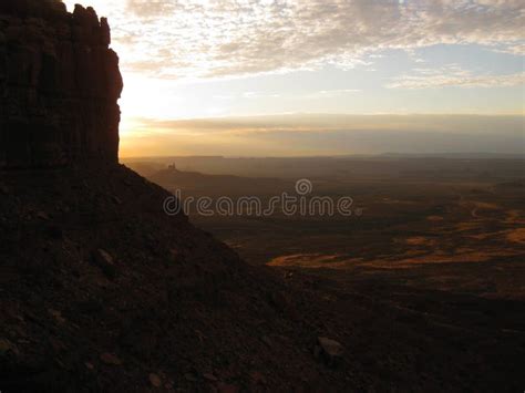 Sunrise and Silhouette View Near Moki Dugway in Utah, Highway 261 Stock Image - Image of dugway ...