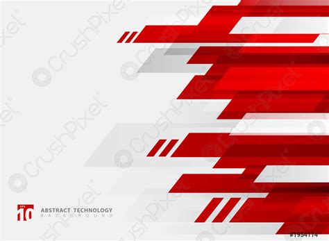 Abstract technology geometric red color shiny motion background Template with - stock vector ...