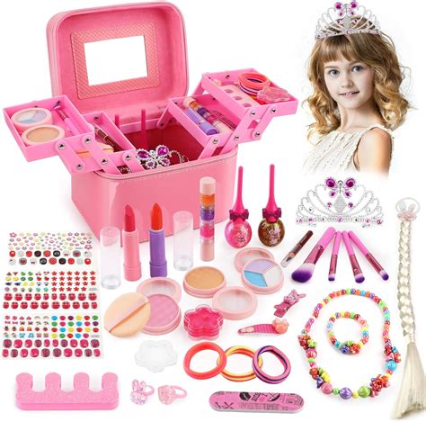 balnore Kids Makeup Sets for Girls, 34PCS Real Washable Cosmetic Beauty ...