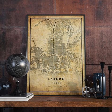 Laredo Vintage Map Poster Wall Art City Artwork Print | Etsy