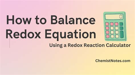 Step-by-Step Guide: Balancing Redox Equations Using a Redox Reaction ...