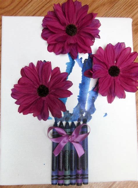 Melted Crayon Flower Art