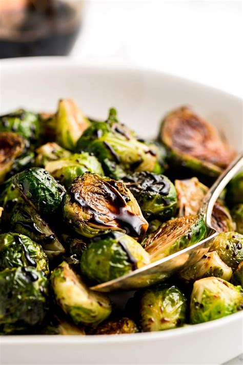 Roasted Brussels Sprouts with Balsamic Glaze - Garnish & Glaze