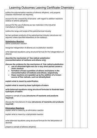 7 organic chemistry learning outcomes | PDF