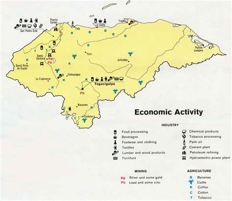 Honduras Major Cities Map