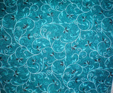 Turquoise Fabric Turquoise Blue Fabric Floral Fabric Leaf