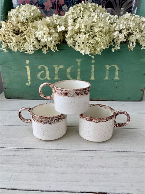 Vintage Handmade Ceramic Coffee Cups Mugs Set of 3 PCA Iron | Etsy in 2021 | Ceramic coffee cups ...