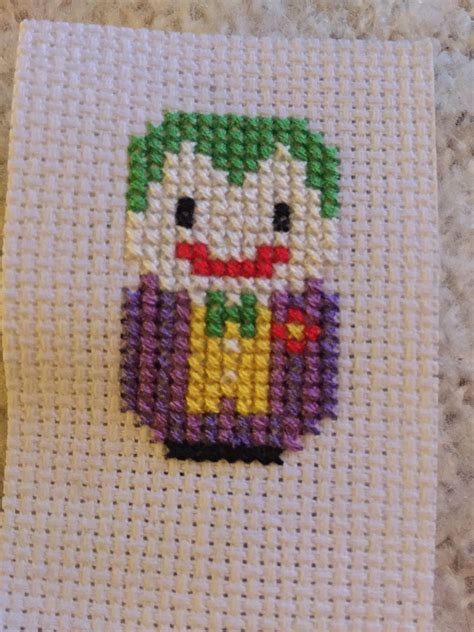 Batman Joker mini cross stitch pattern | Cross stitch, Mini cross stitch, Stitch patterns