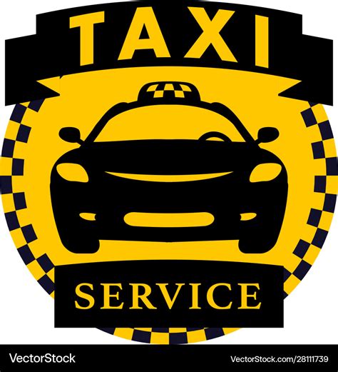 Flat taxi logo isolated on white background car Vector Image