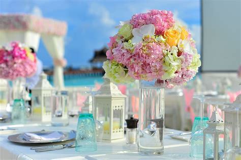 assorted-color flowers table decor, atoll, decor, decorations, destination, florist, flowers ...