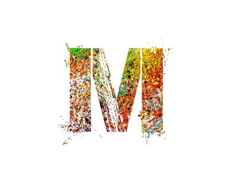 Street Art Graffiti Style LETTER M, Airbrush Ink Splash Bold Font ...