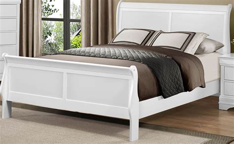 Mayville Burnished White Full Sleigh Bed from Homelegance (2147FW-1) | Coleman Furniture