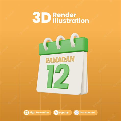 Premium PSD | Ramadan calendar number 12 isolated template 3d illustration